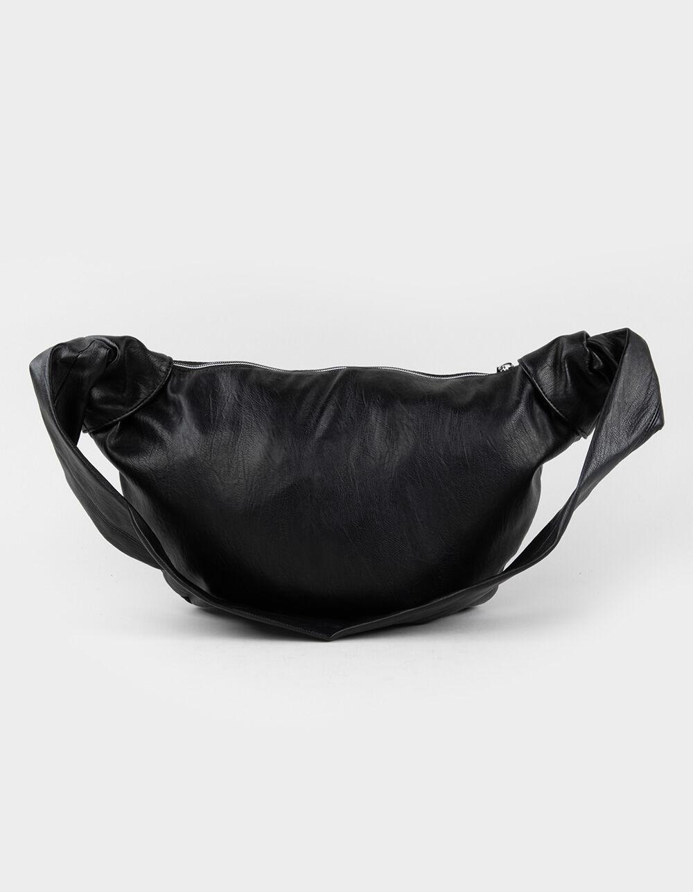 Knotted Slouchy Shoulder Bag - BLACK Product Image