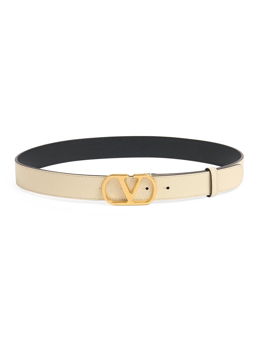 Womens VLogo Signature Belt in Shiny Calfskin 30MM Product Image