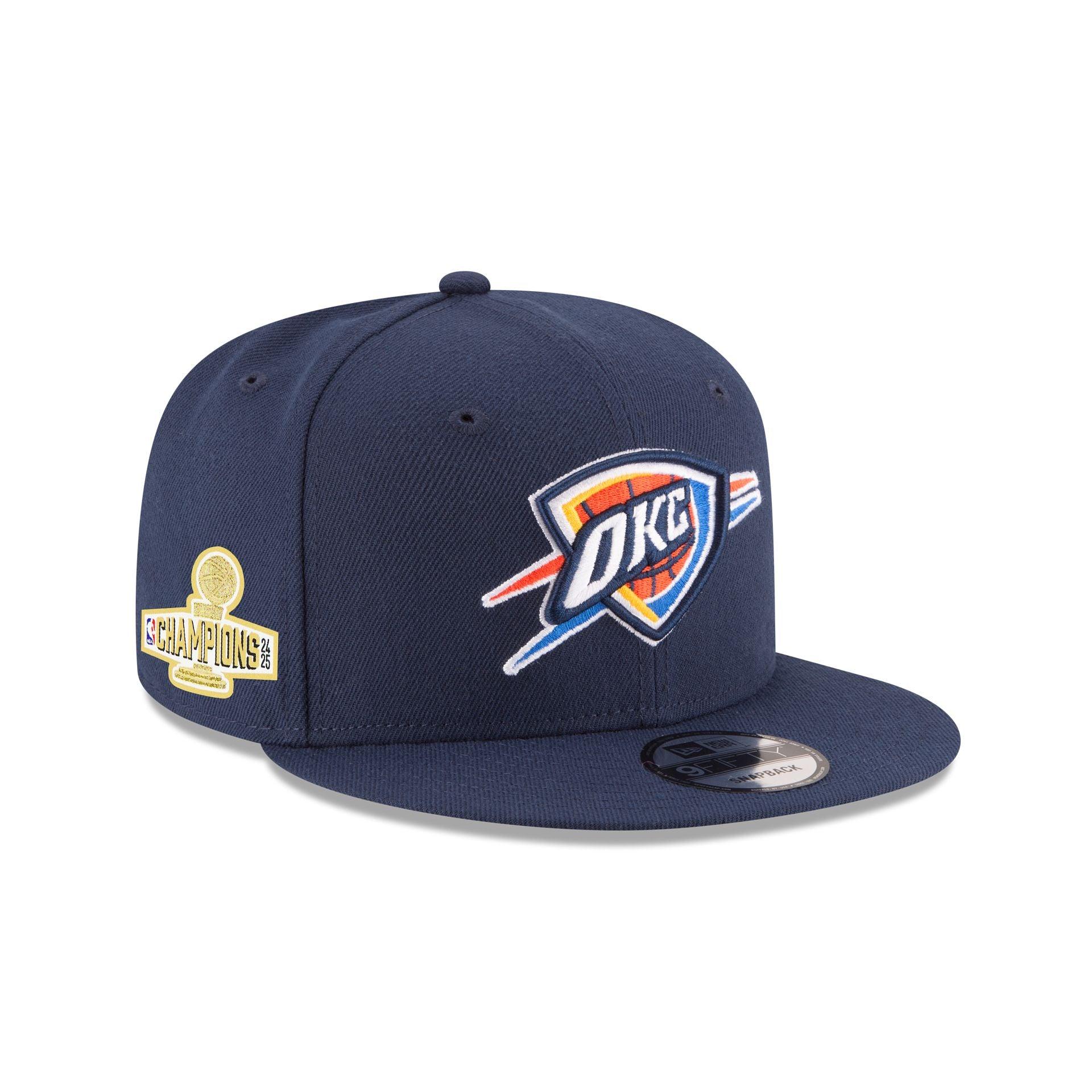 Oklahoma City Thunder 2025 NBA Champions Black & White 9FIFTY Snapback Hat Male Product Image
