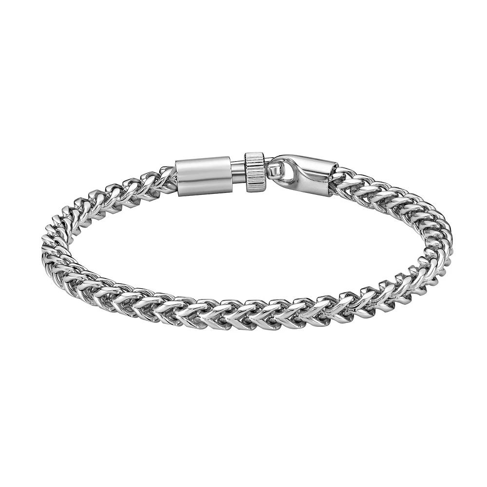LYNX Men's Stainless Steel Foxtail Chain Bracelet, Size: 8.5" Product Image