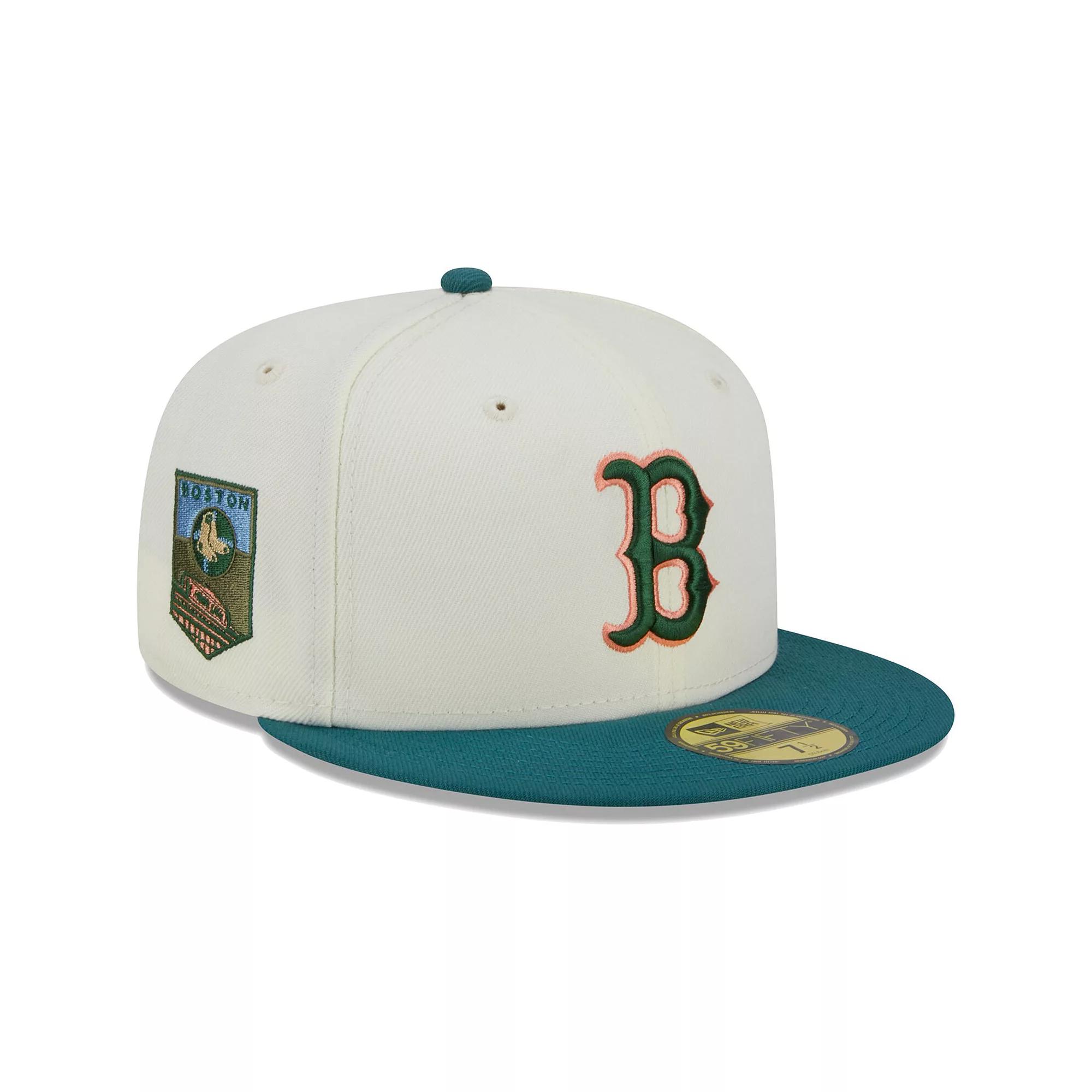 Men's New Era Cream Boston Red Sox Chrome Evergreen 59FIFTY Fitted Hat, Size: 7 7/8, Beige Product Image