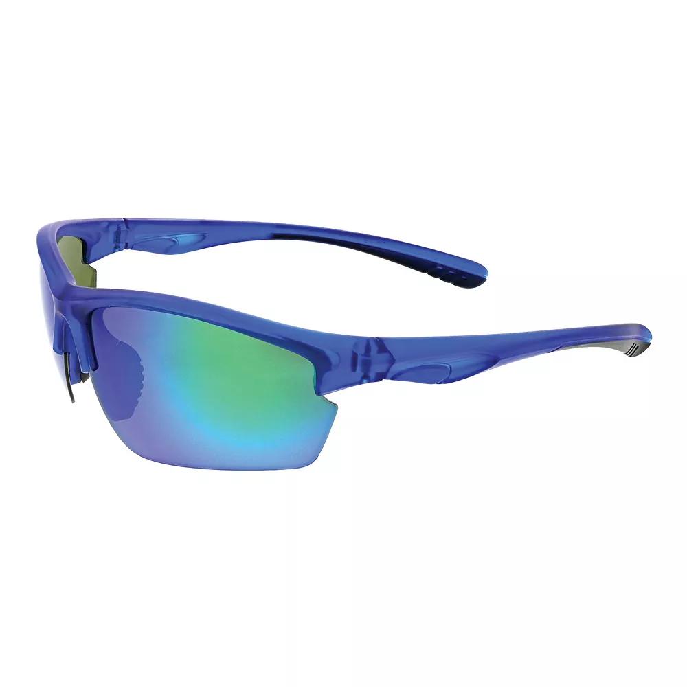 Men's Tek Gear® 70mm Sport Semi-Rimless Polarized Wrap Sunglasses, Blue Product Image