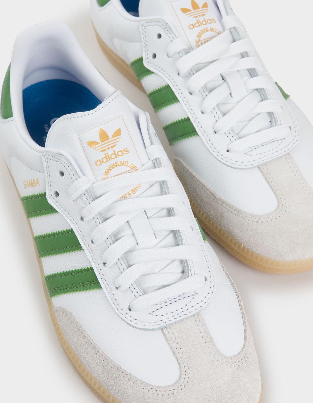 ADIDAS Samba ADV Shoes - WHITE/CREW GREEN/GUM Product Image
