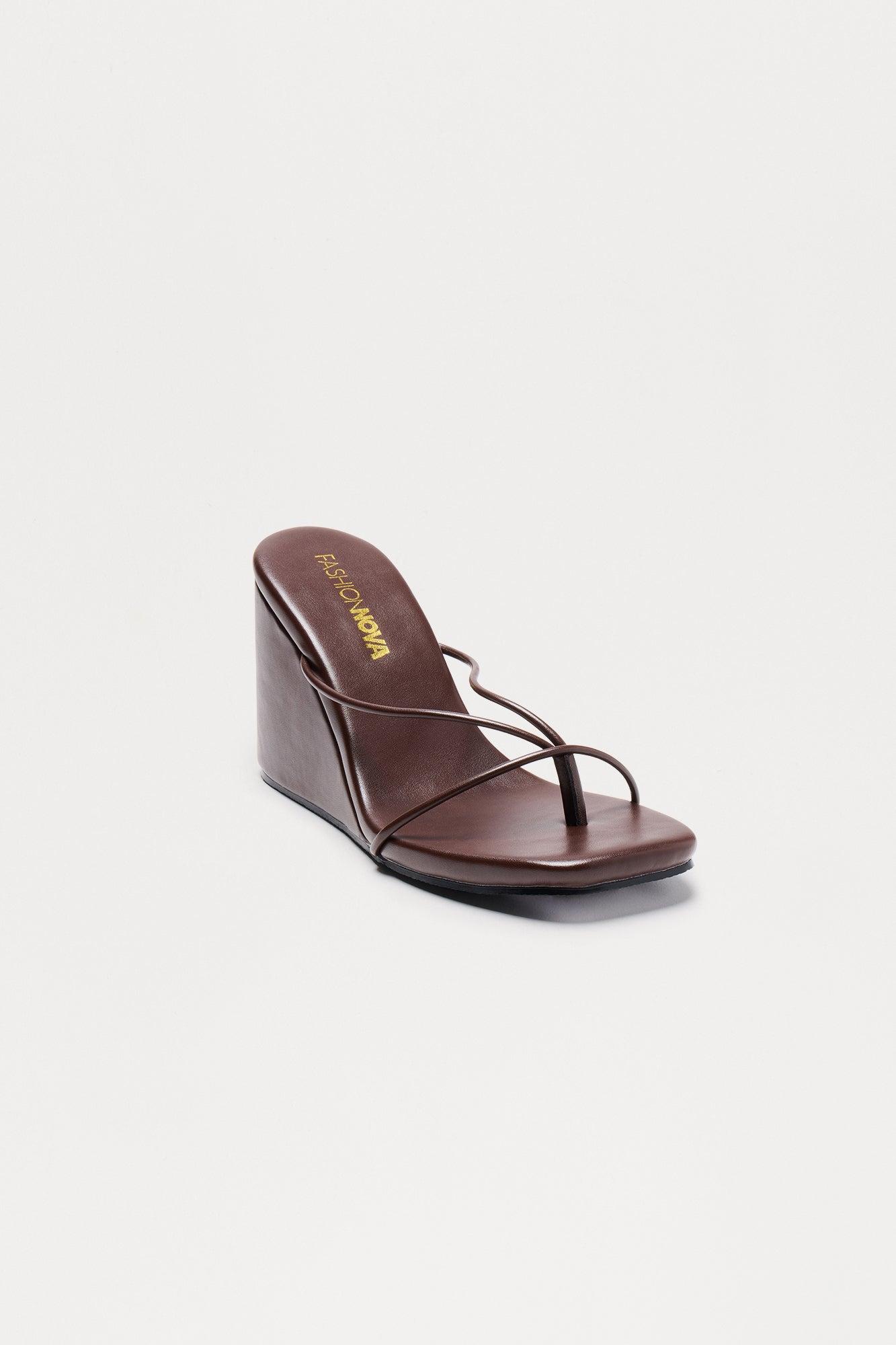 Avi Thong Wedges - Chocolate Female Product Image