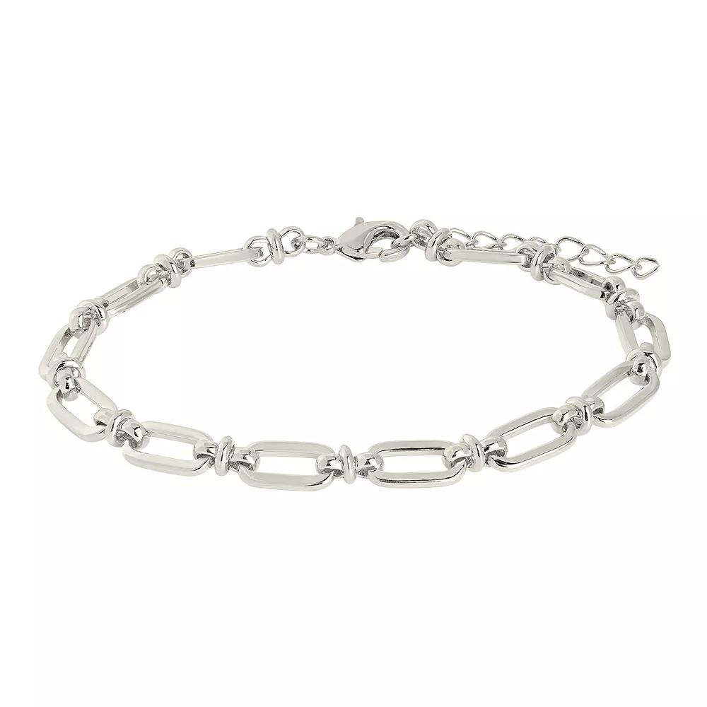 MC Collective Oval Link Chain Bracelet, Women's, Size: 6", Silver Tone Product Image
