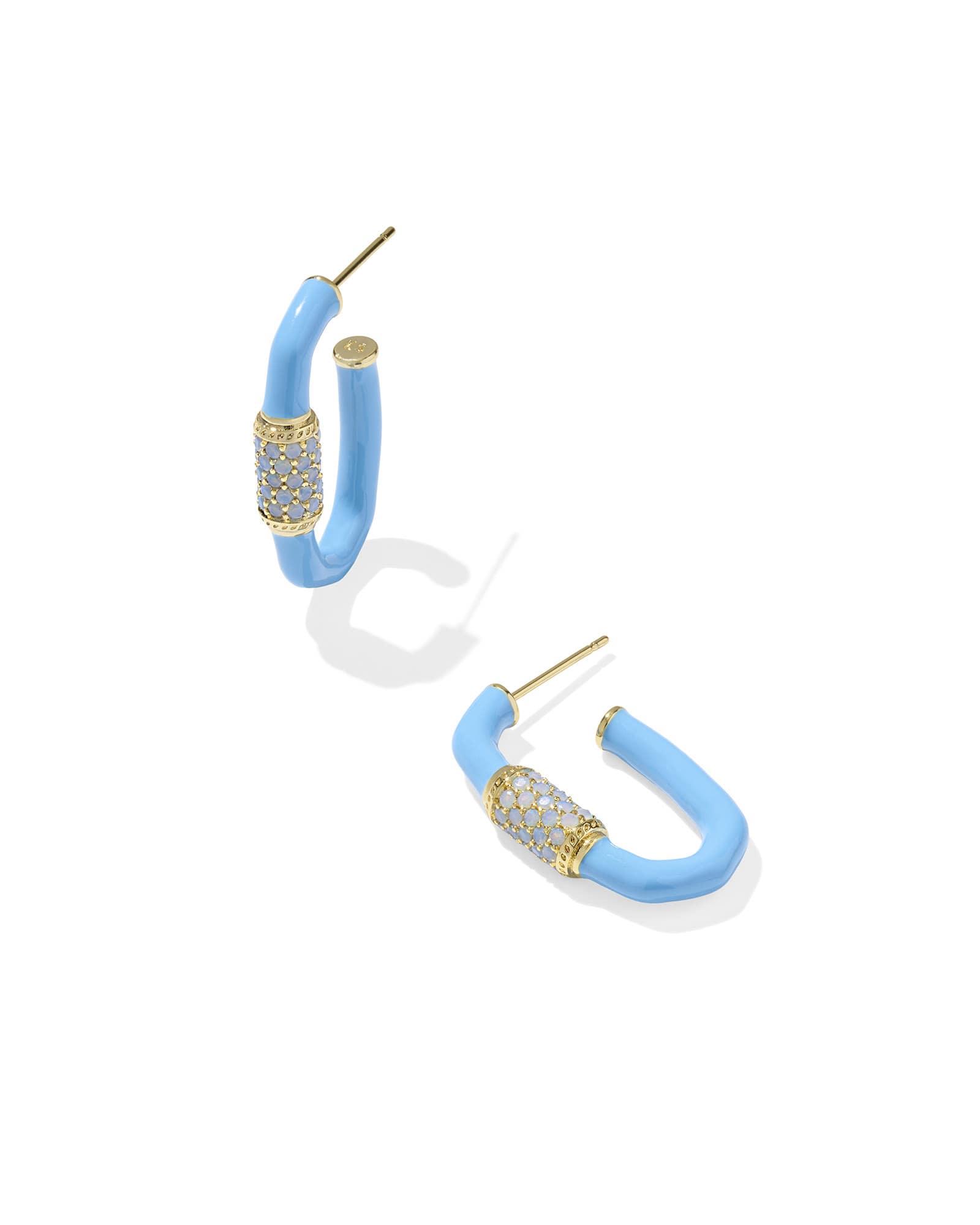 Emery Gold Enamel Hoop Earrings Product Image