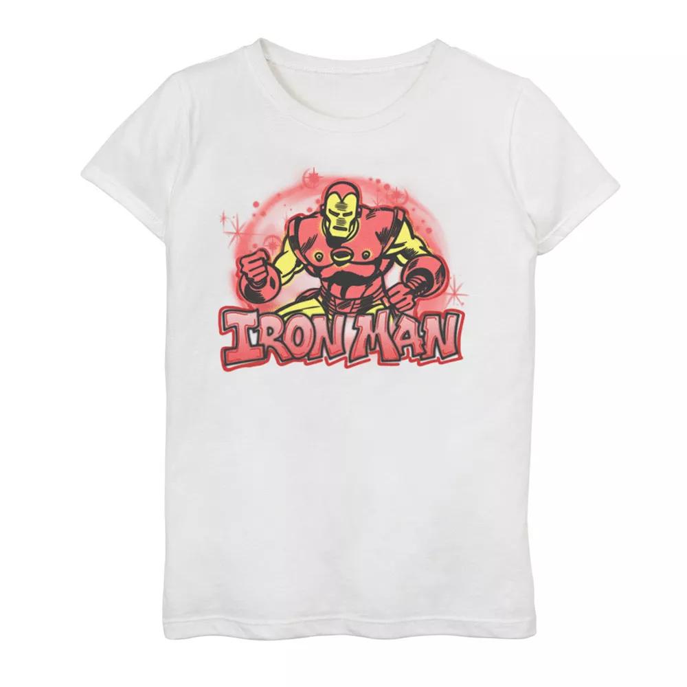 Girls 7-16 Marvel Airbrushed Iron Man Graphic Tee, Girl's, Size: Small, White Product Image