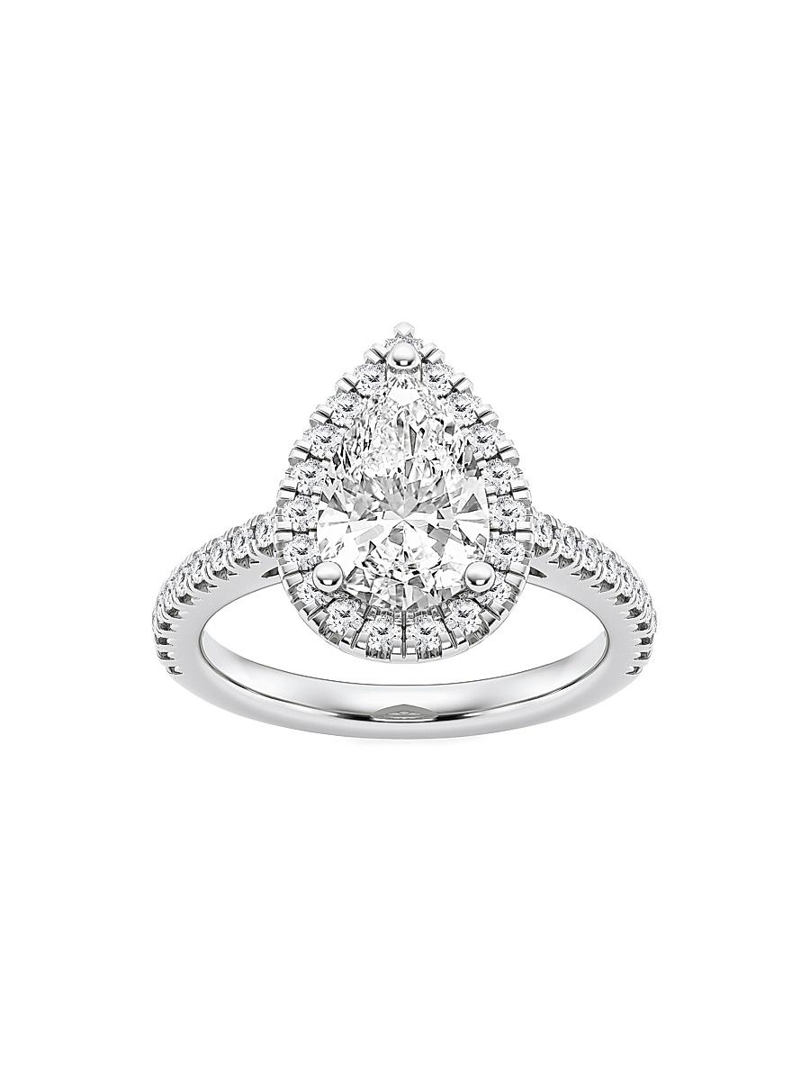 Womens Platinum & Pear-Cut Lab-Grown Diamond Halo Ring/1.30-3.60 TCW Product Image
