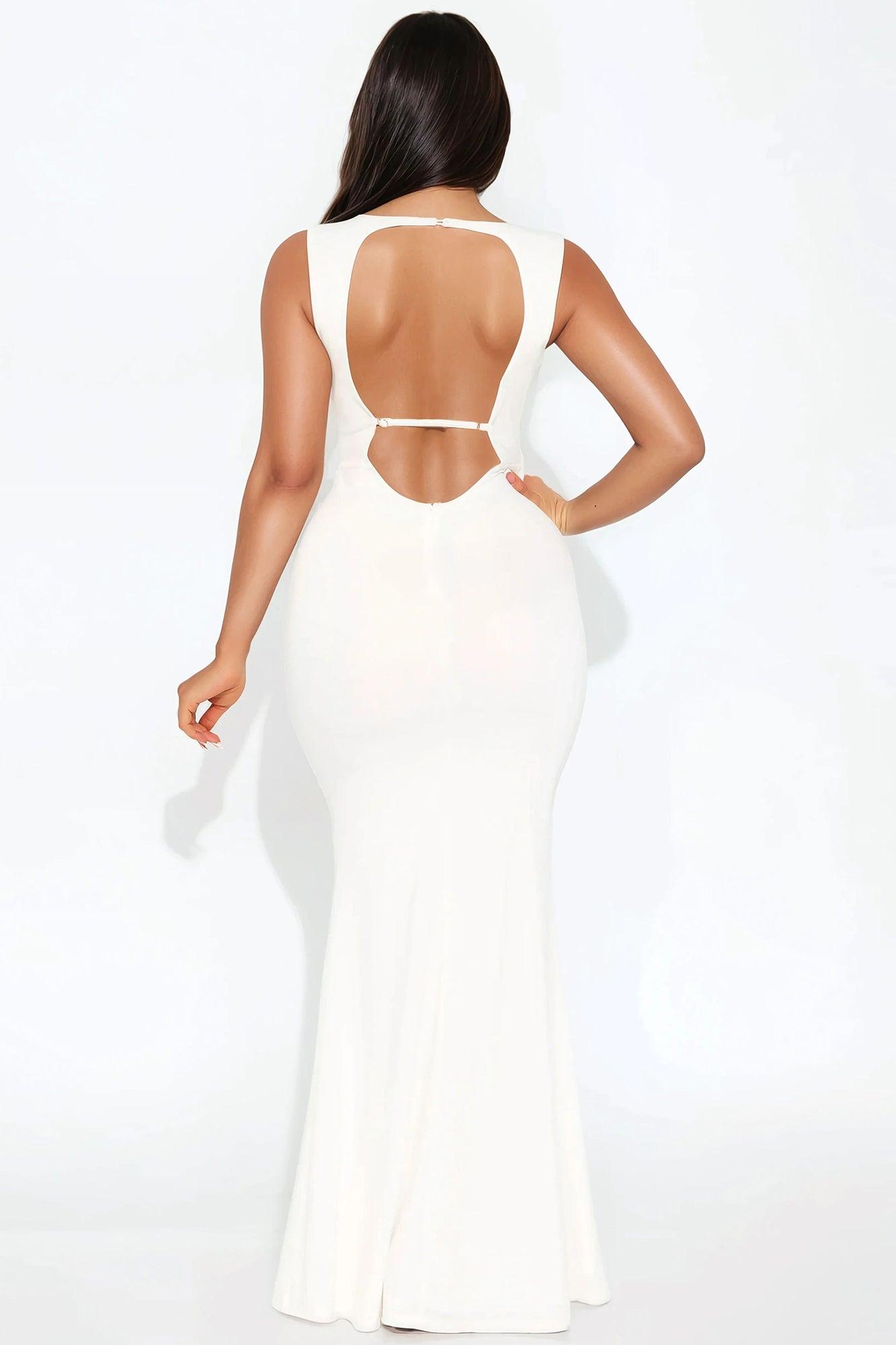 Nicole Backless Maxi Dress - White Product Image