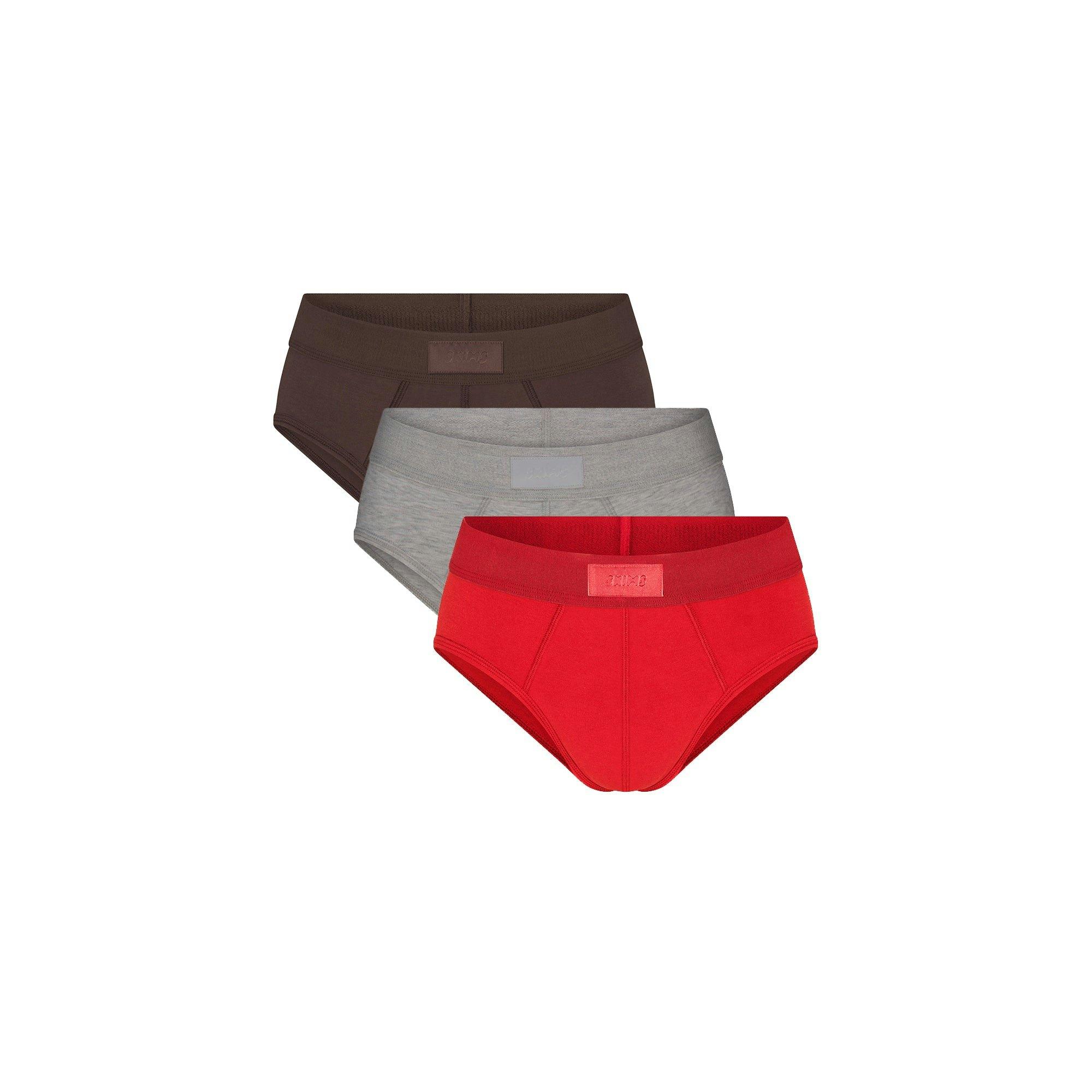 SKIMS COTTON MENS BRIEF 3-PACK | RUBY ESPRESSO MULTI Product Image