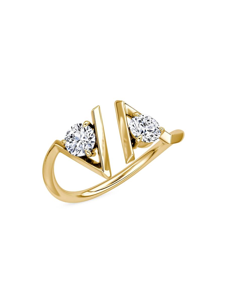 Womens VRAI V 14K Yellow Gold & 0.50 TCW Lab-Grown Diamond Cuff Ring Product Image