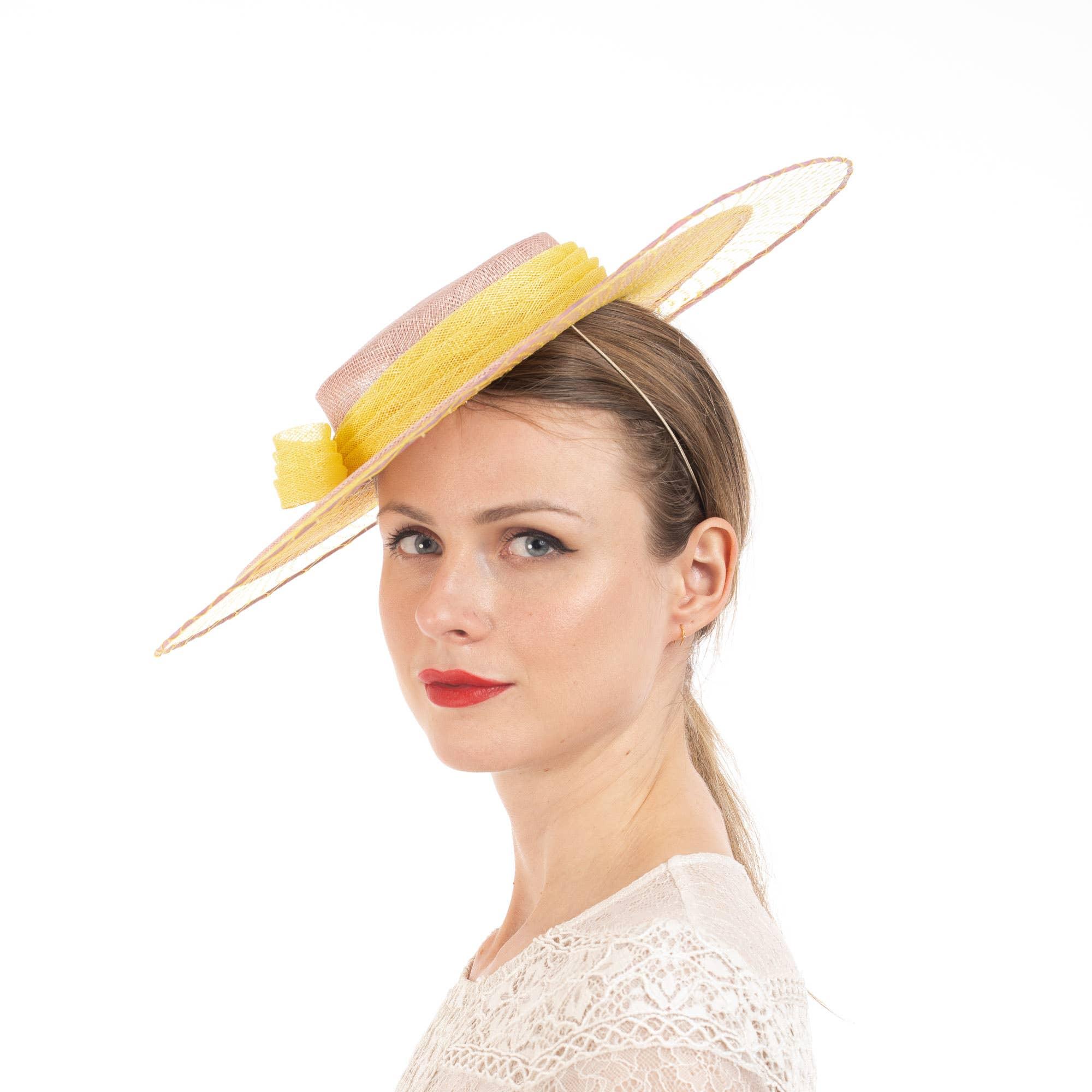 Dual Tone Sinamay Hat and Bow Product Image