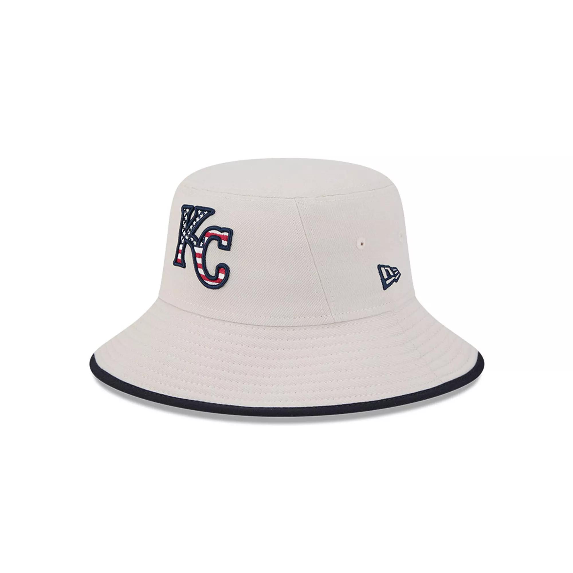 Men's New Era  Khaki Kansas City Royals 2024 Fourth of July Bucket Hat, Beig K Product Image