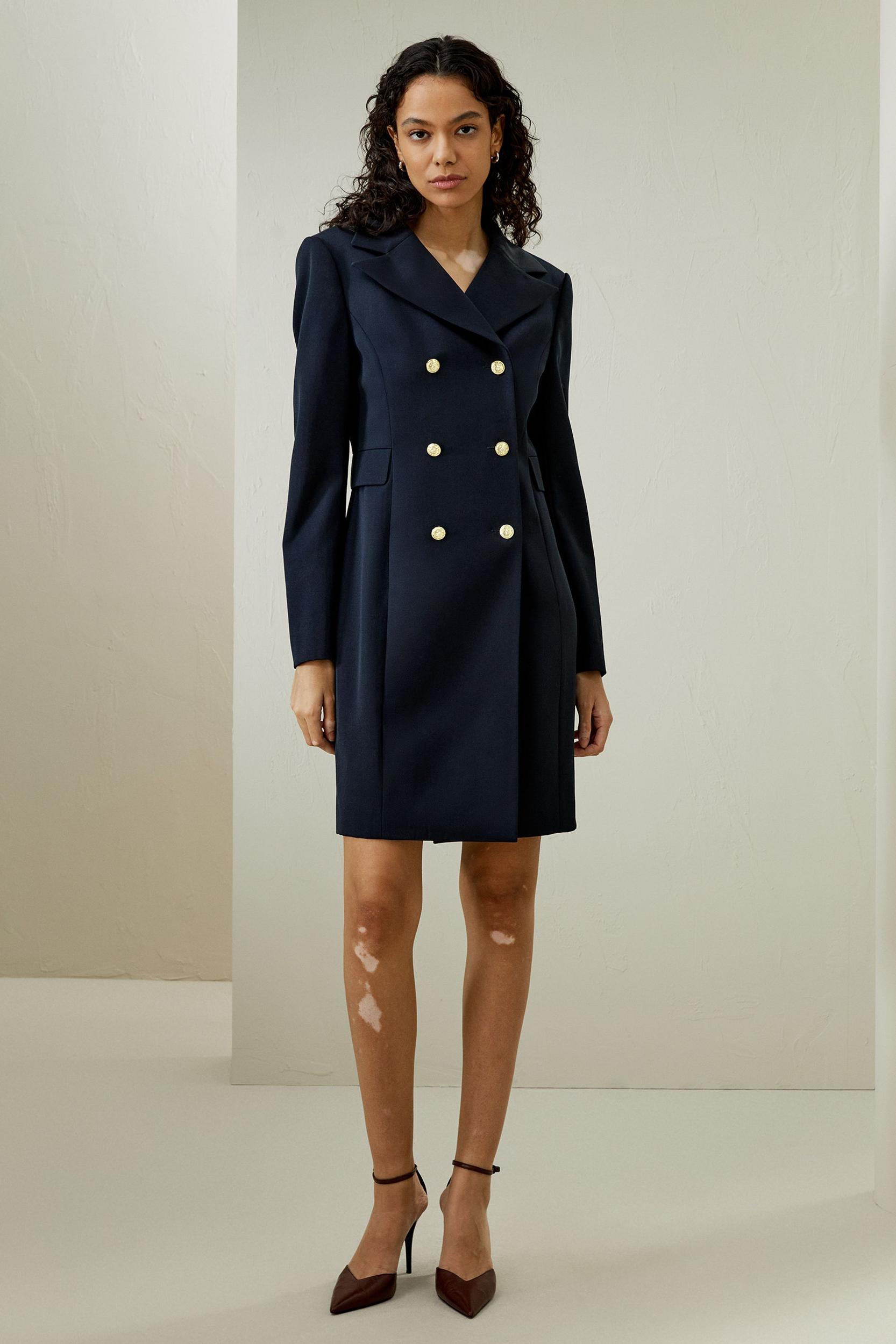 Tailored Double-Breasted Dress Coat Product Image
