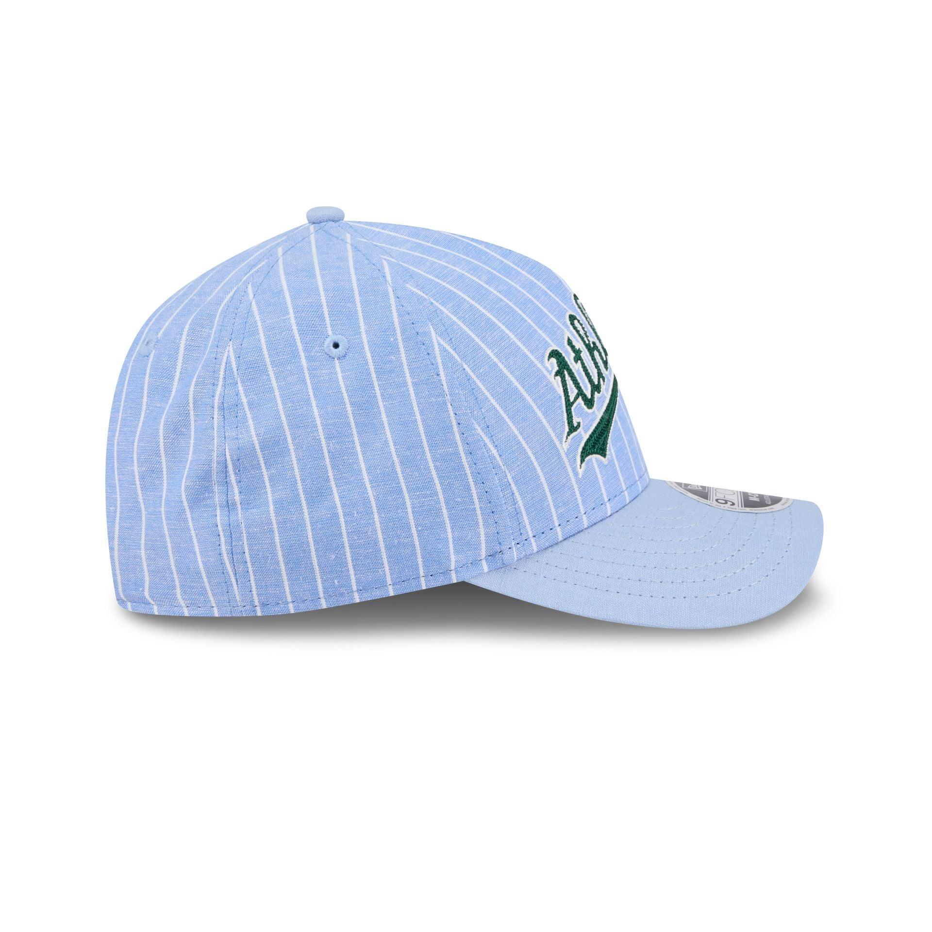Athletics Pinstripe Linen 9FORTY M-Crown A-Frame Snapback Hat Male Product Image