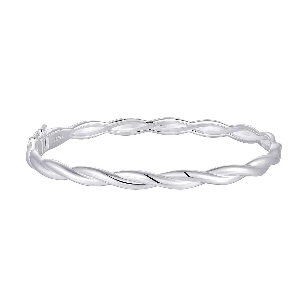 Argento Forte Sterling Silver Hinged Twist Bangle Bracelet, Women's Product Image