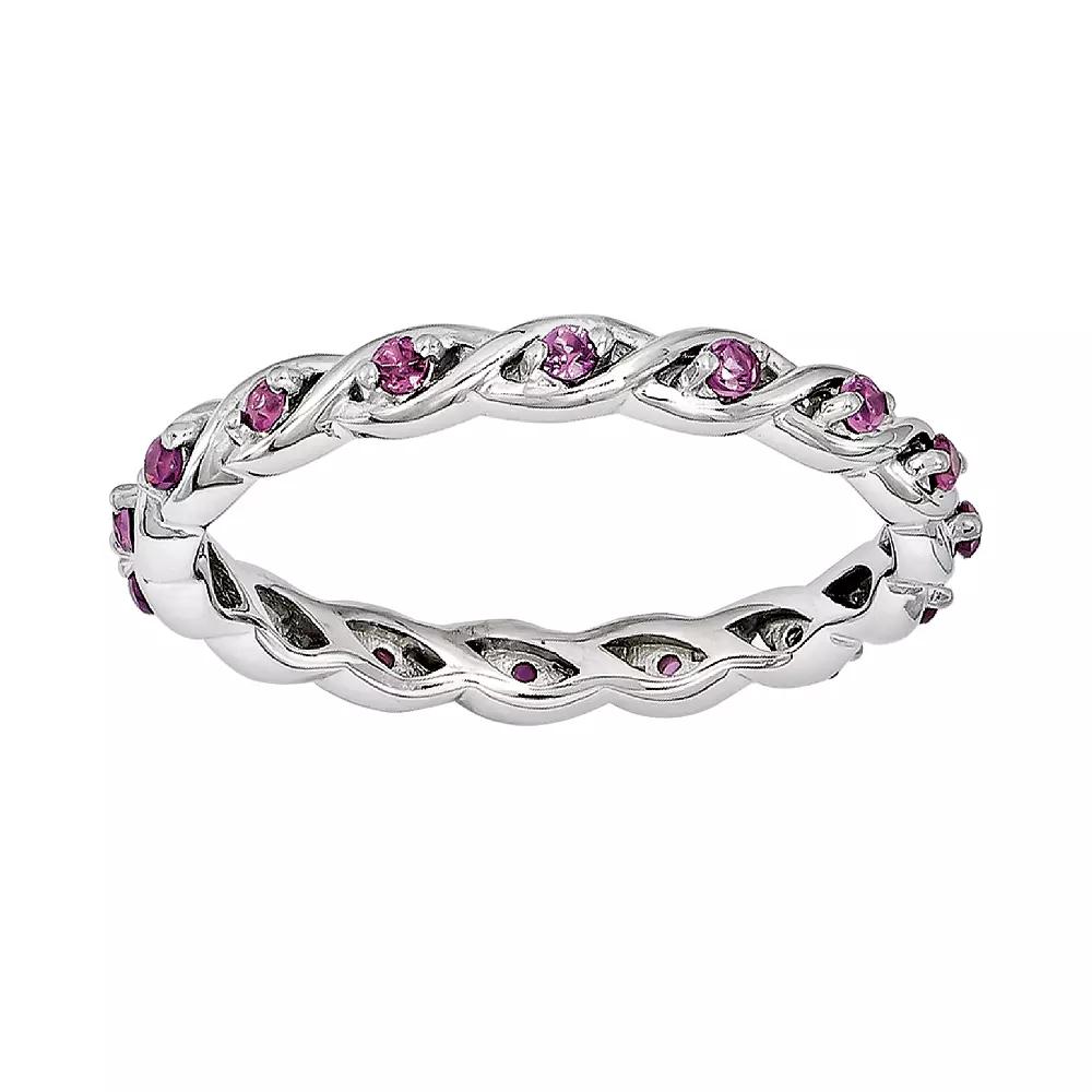 Stacks & Stones Sterling Silver Rhodolite Garnet Stack Ring, Women's, Size: 5, Red Product Image