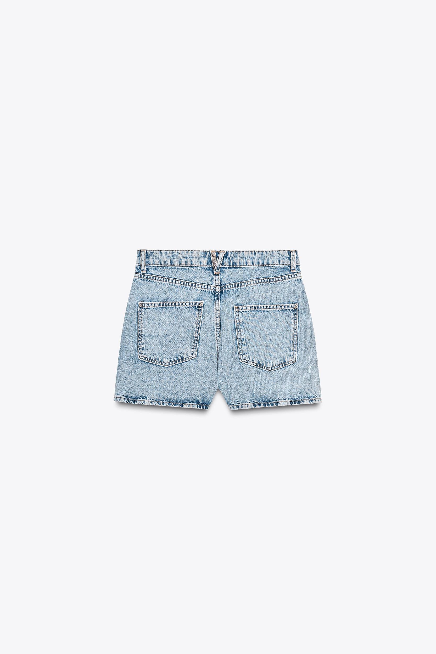 Z1975 HIGH-WAISTED CROSSOVER WAIST DENIM SHORTS Product Image