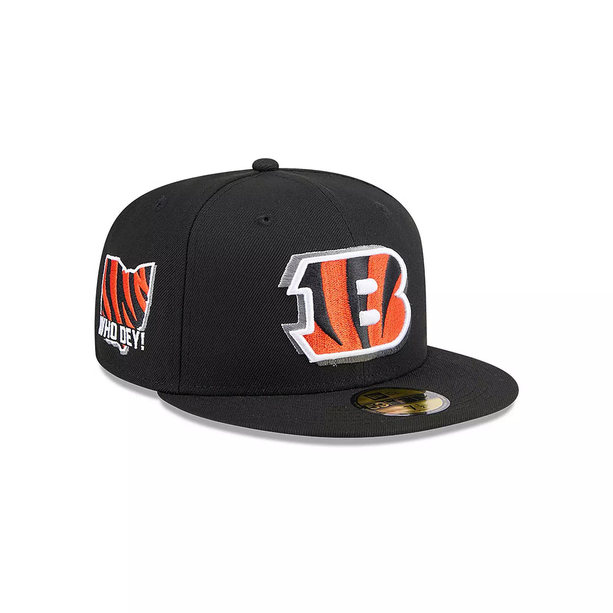 Men's New Era  Black Cincinnati Bengals 2024 NFL Draft 59FIFTY Fitted Hat, Size: 7 1/8 Product Image