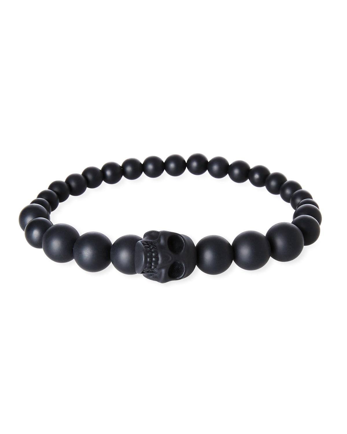 Mens Skull Bead Bracelet Product Image