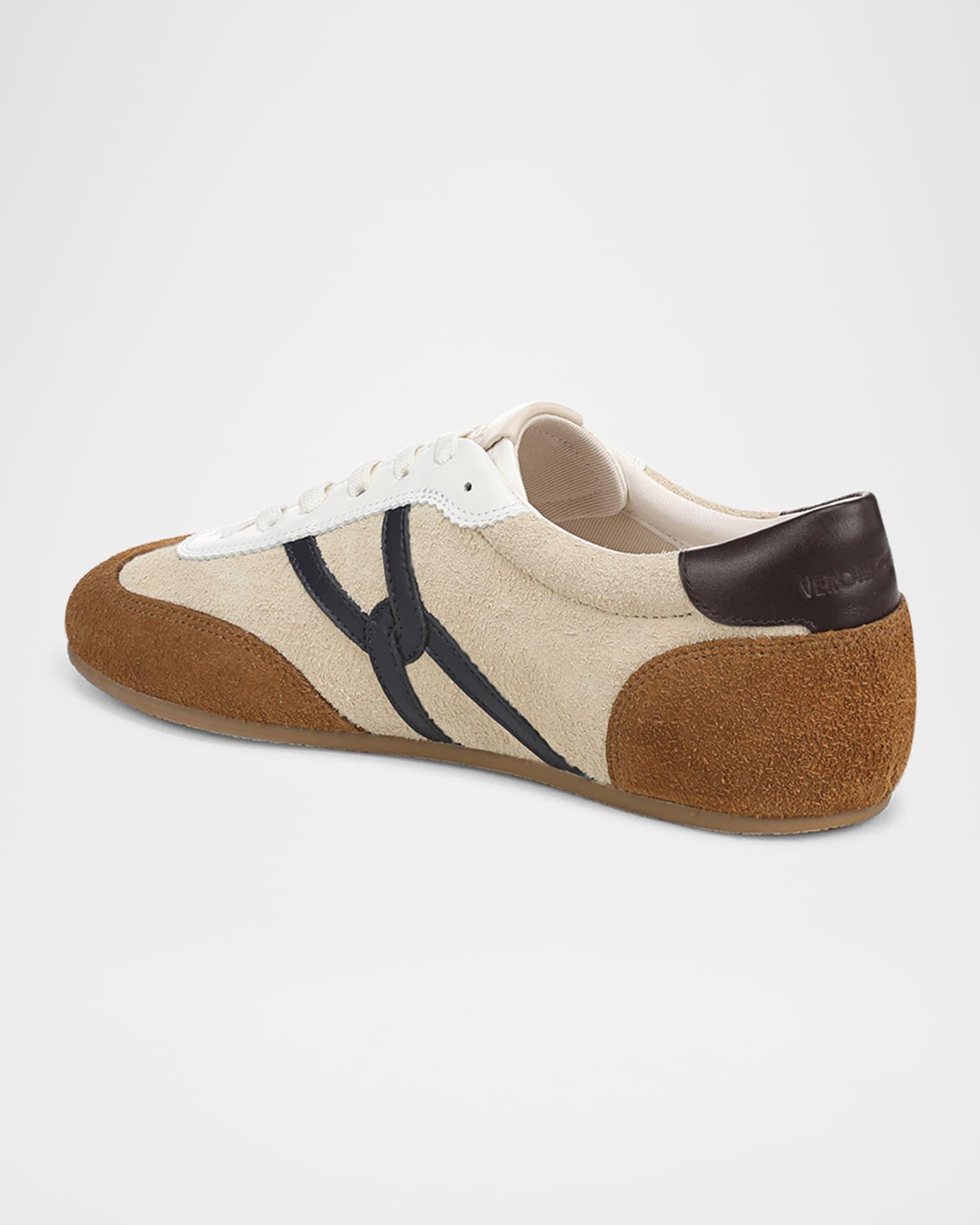 Riviera Mixed Leather Slim Trainer Sneakers  Product Image