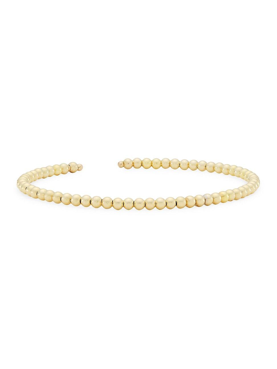 Womens 14K Yellow Gold Beaded Cuff Product Image