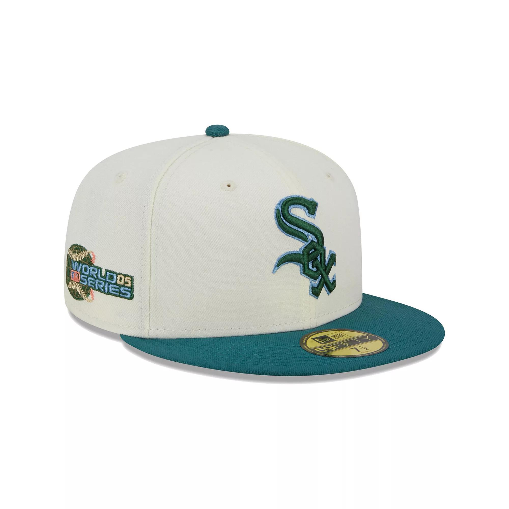Men's New Era Cream Chicago White Sox Chrome Evergreen 59FIFTY Fitted Hat, Size: 8, Beige Product Image