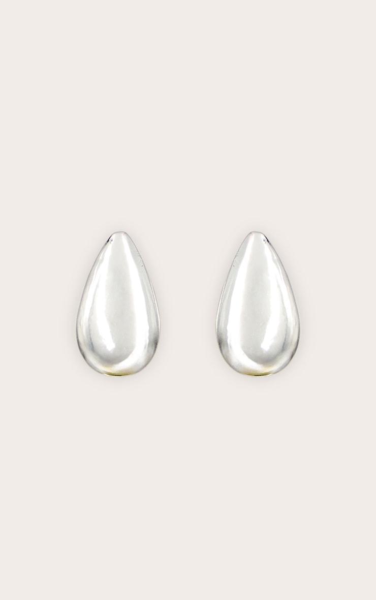Silver Plated Smooth Teardrop Earrings Product Image