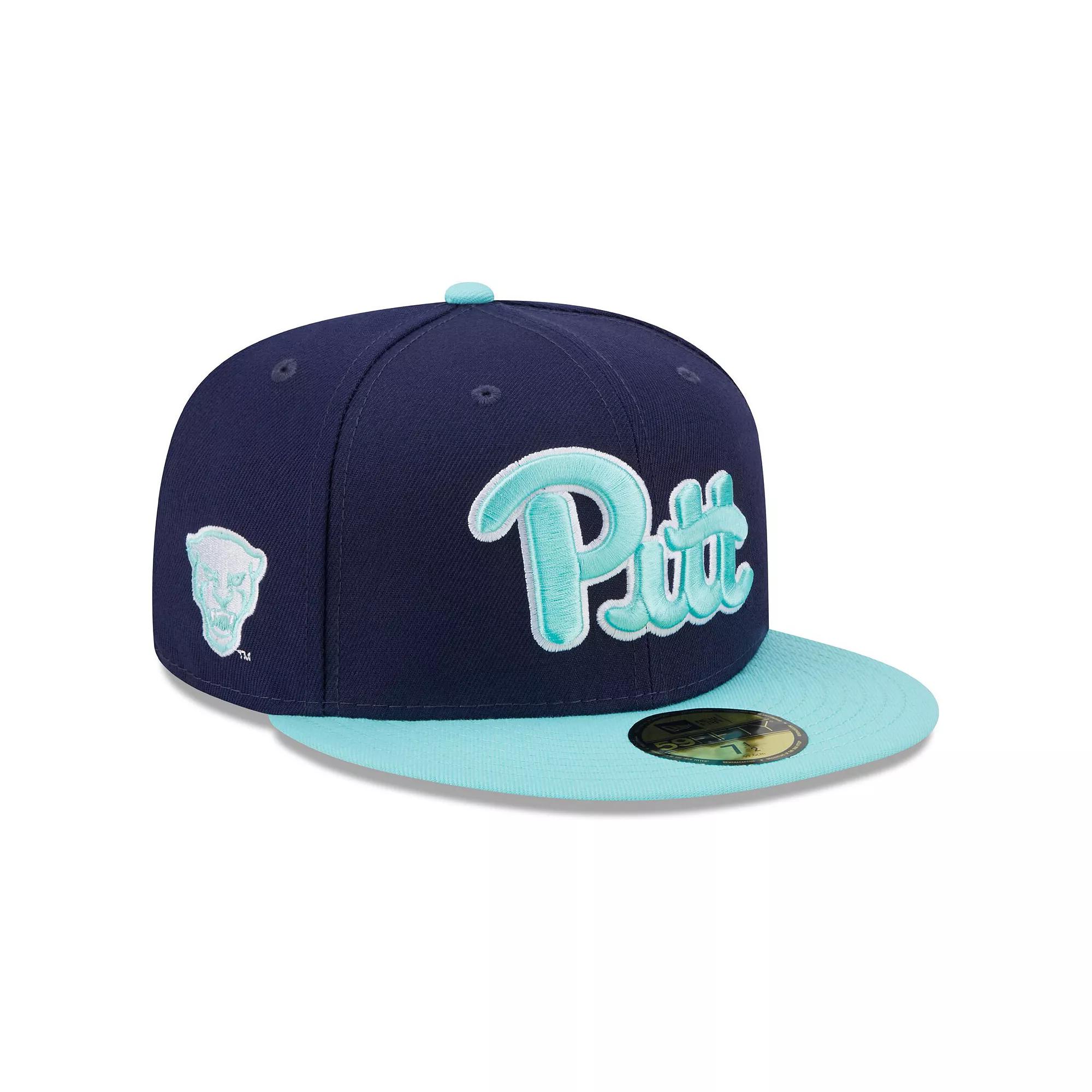 Men's New Era Navy/Light Blue Pitt Panthers 59FIFTY Fitted Hat,  Product Image