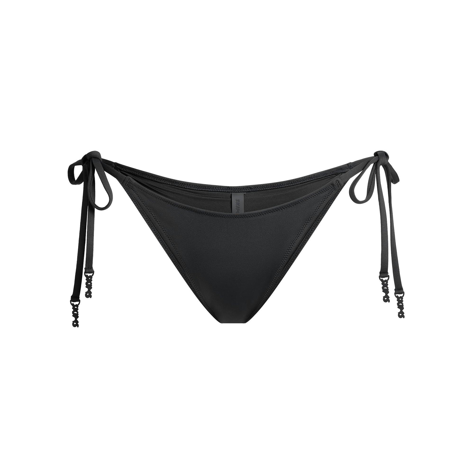 SIGNATURE SWIM DIPPED TIE BIKINI BOTTOM | ONYX Product Image