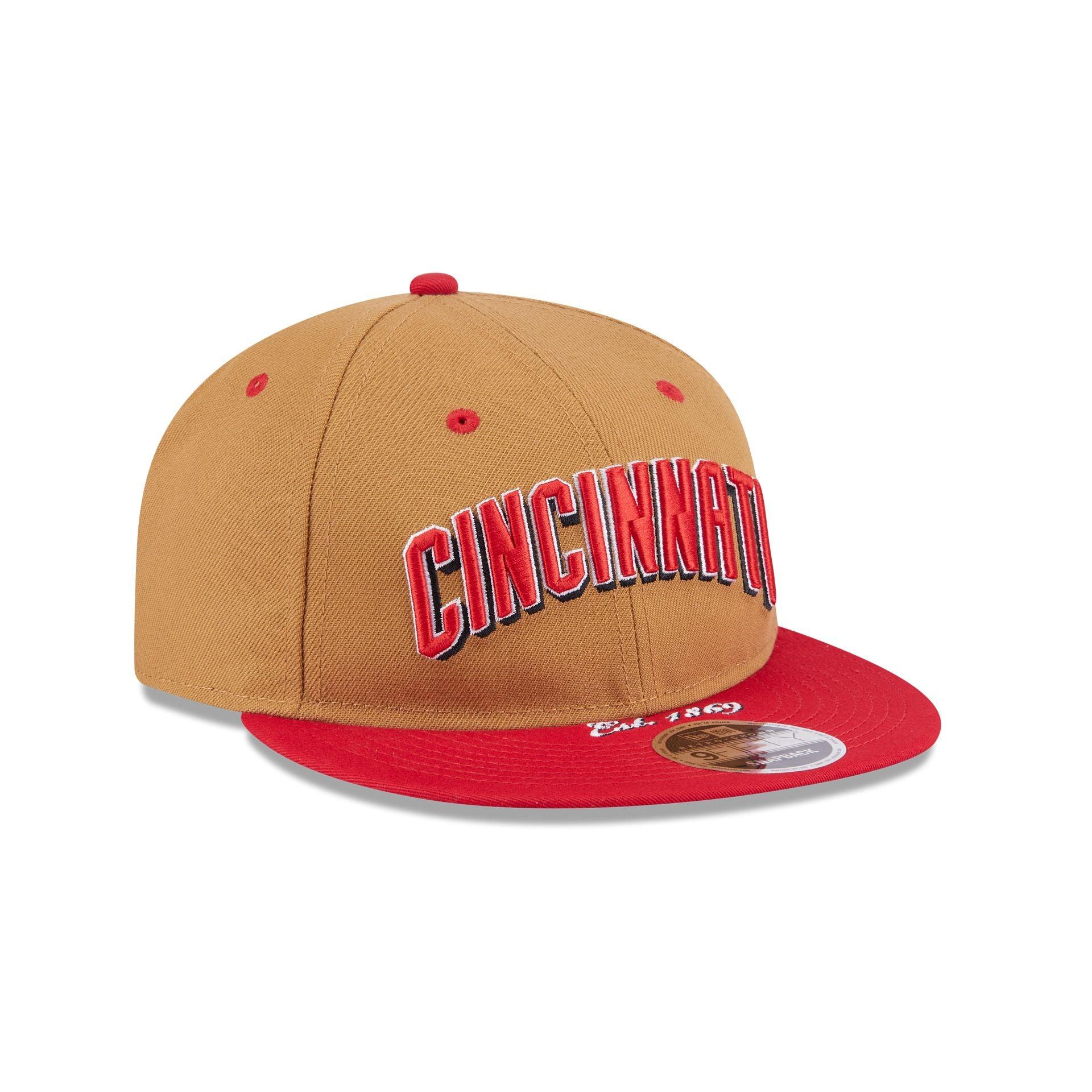Cincinnati Reds Wheat Retro Crown 9FIFTY Snapback Hat Male Product Image