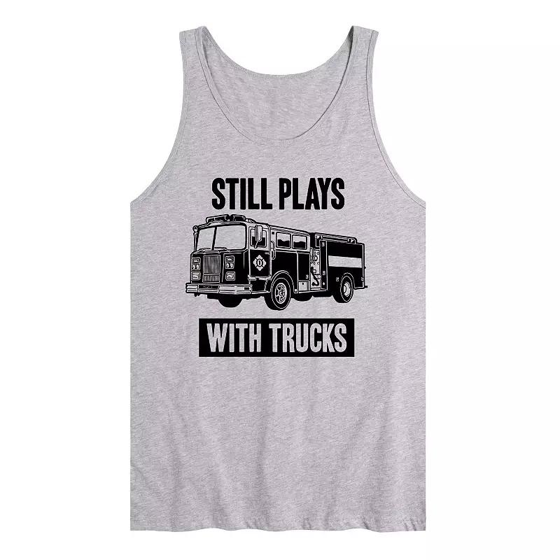Men's Still Plays With Trucks Fire Tank Top,  Product Image