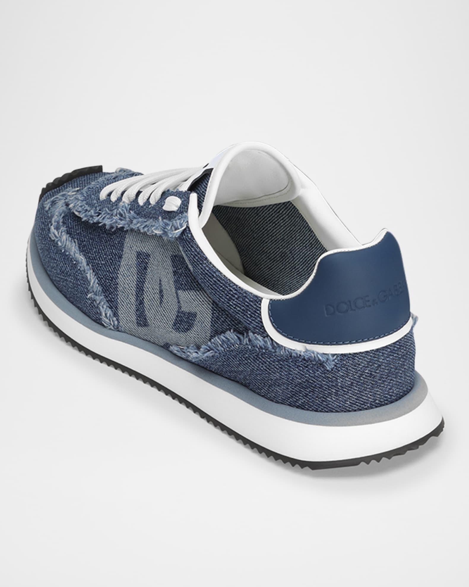 Men's Frayed Denim DG Low-Top Sneakers Product Image