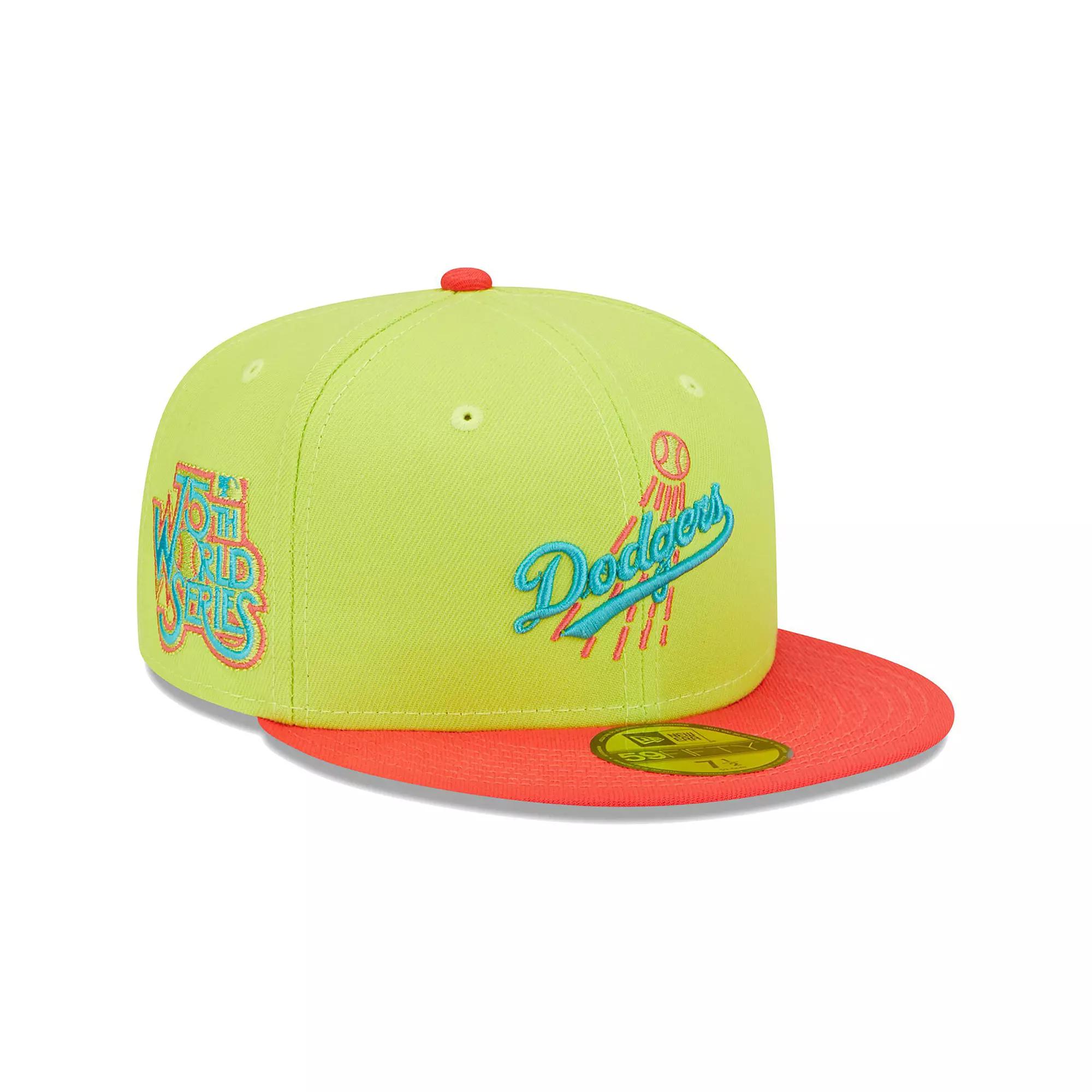 Men's New Era Green/Red Los Angeles Dodgers Cyber Highlighter 59FIFTY Fitted Hat,  Product Image