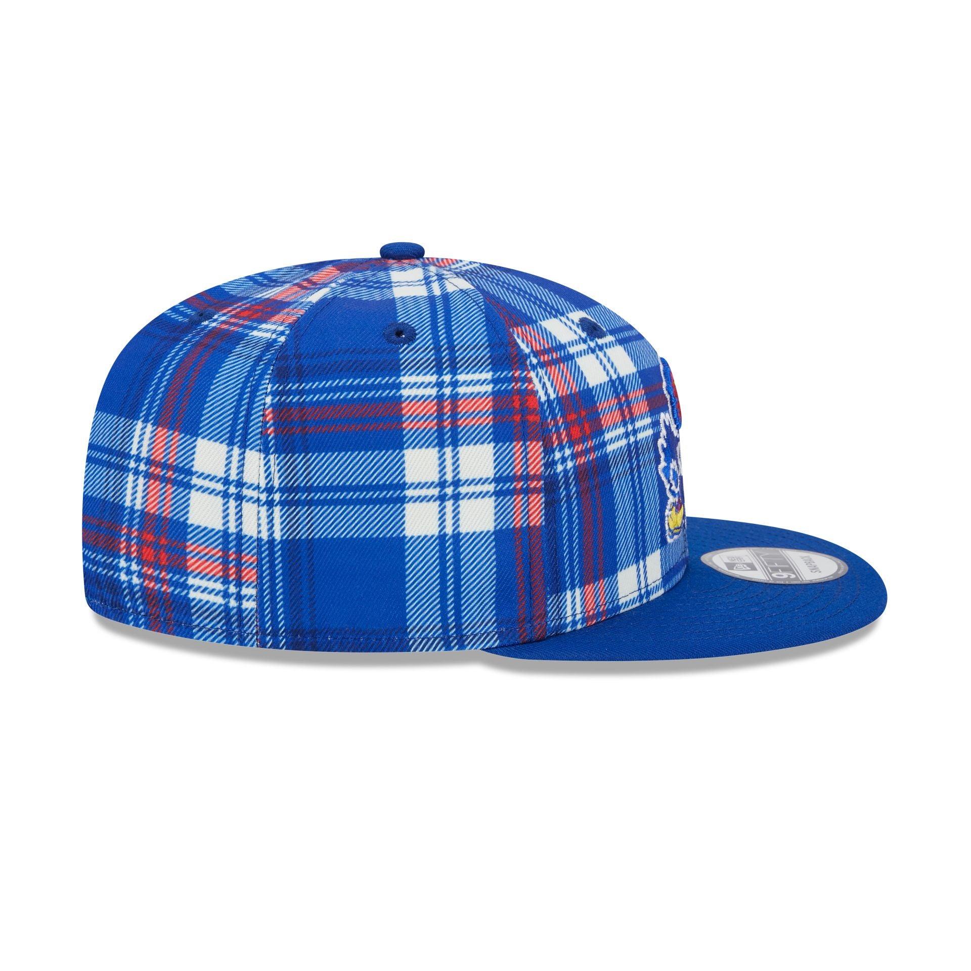 Kansas Jayhawks Plaid 9FIFTY Snapback Hat Male Product Image