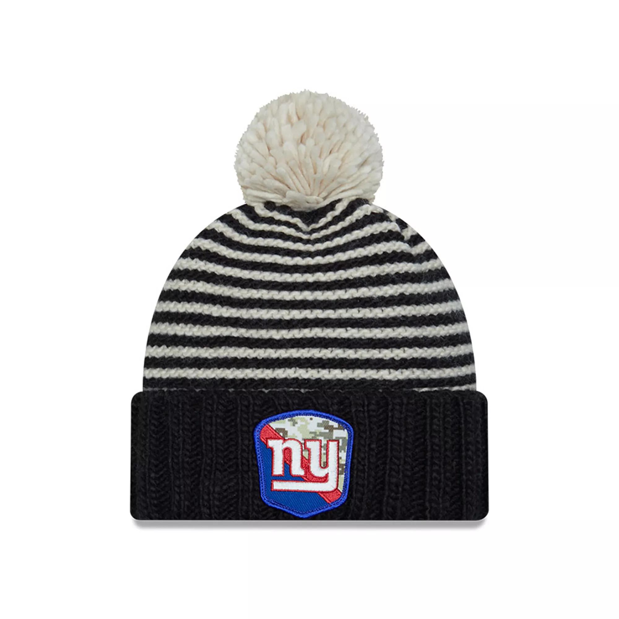 Women's New Era  Black New York Giants 2023 Salute To Service Cuffed Pom Knit Hat Product Image