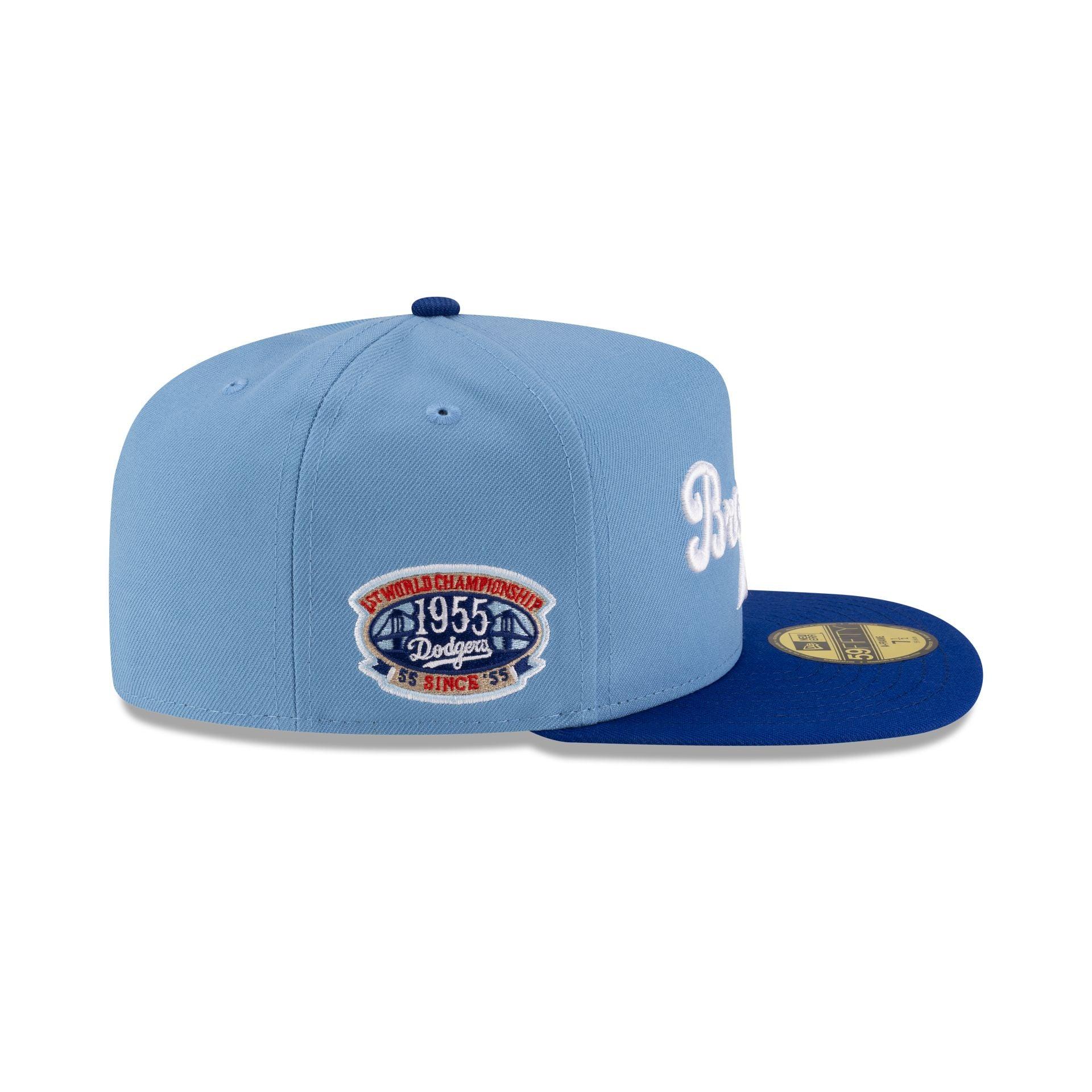 Just Caps Sky Blue Brooklyn Dodgers 59FIFTY A-Frame Fitted Hat Male Product Image