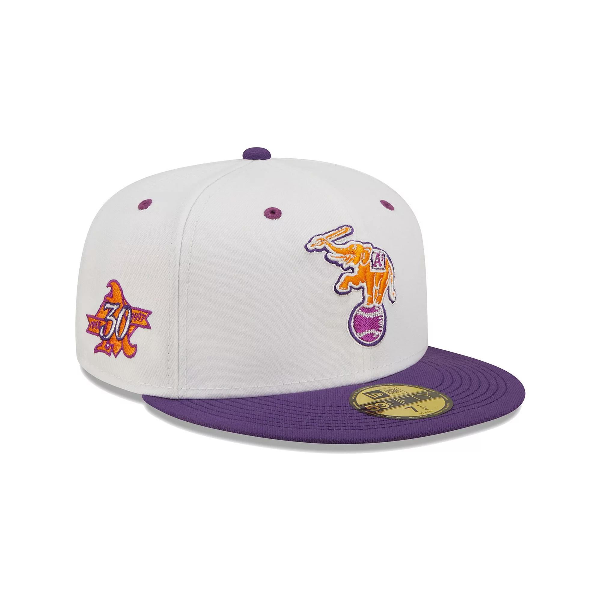 Men's New Era White/Purple Oakland Athletics 30th Season Grape Lolli 59FIFTY Fitted Hat,  Product Image