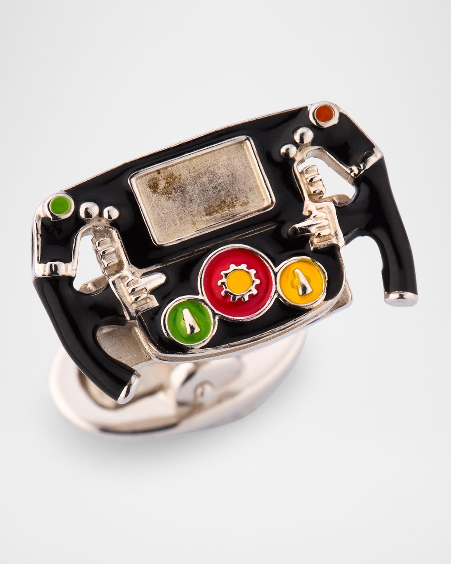 Mens Race Car Dashboard Enamel and Sterling Silver Cufflinks Product Image