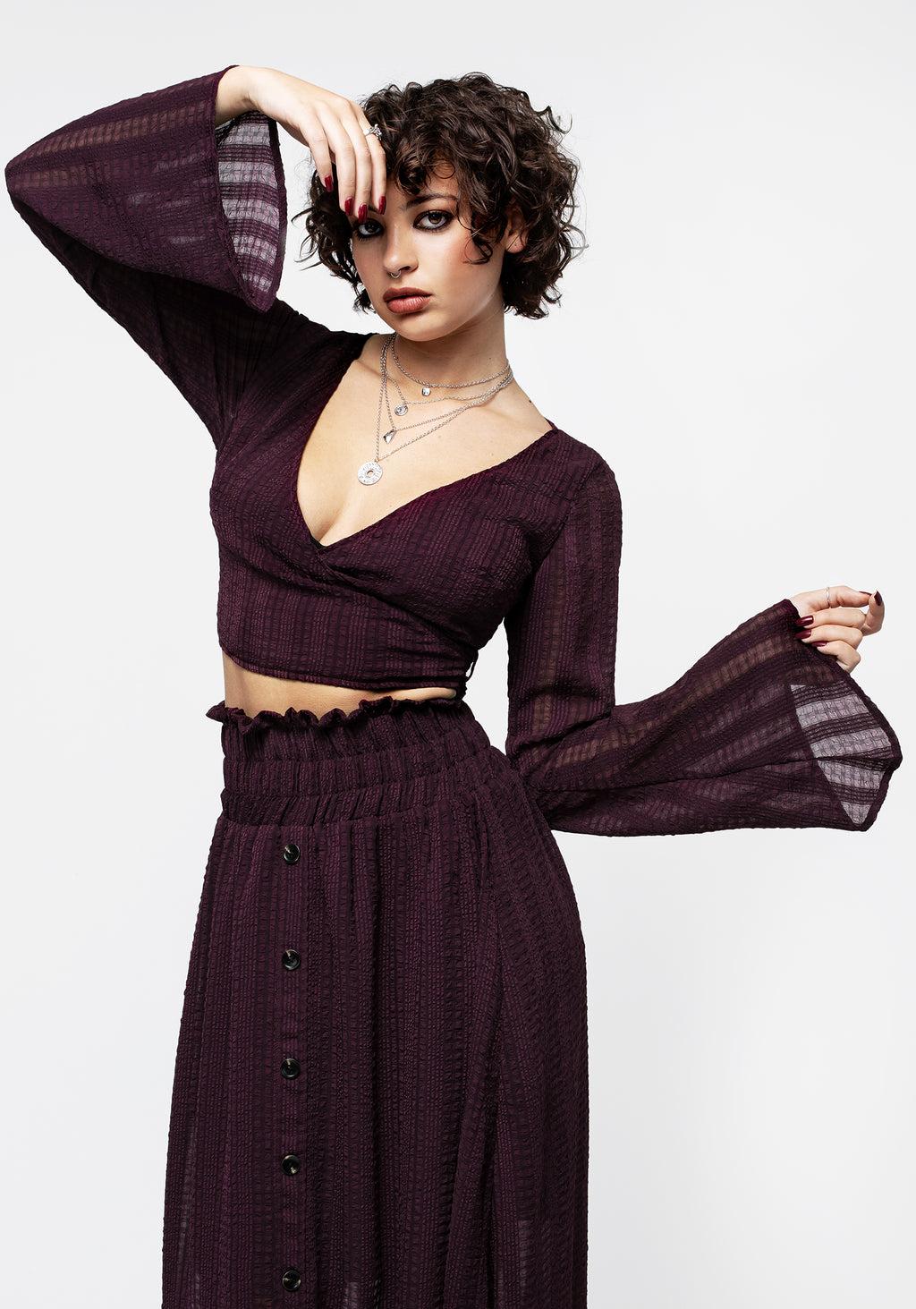 Enola Bell Sleeve Co-ord Wrap Top Product Image