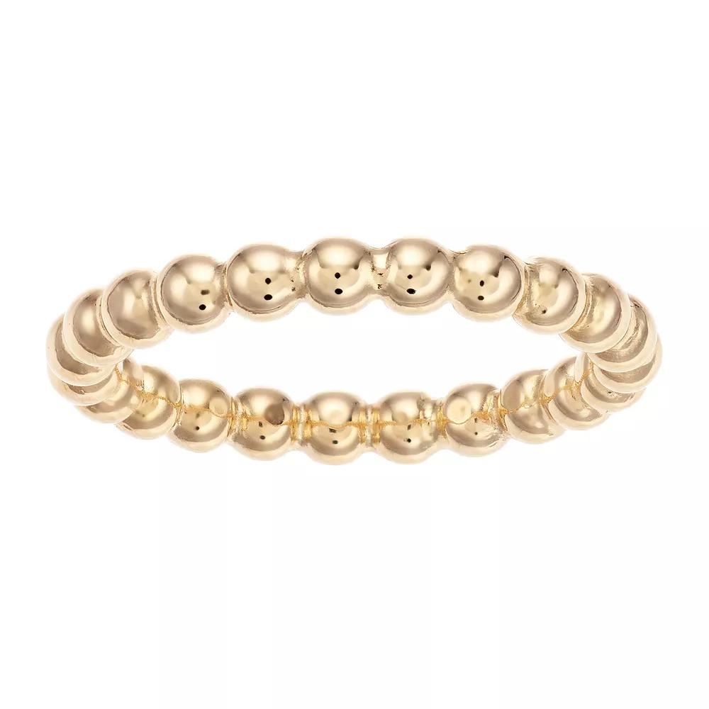 10k Gold Beaded Stack Ring, Women's, Size: 7, Yellow Product Image