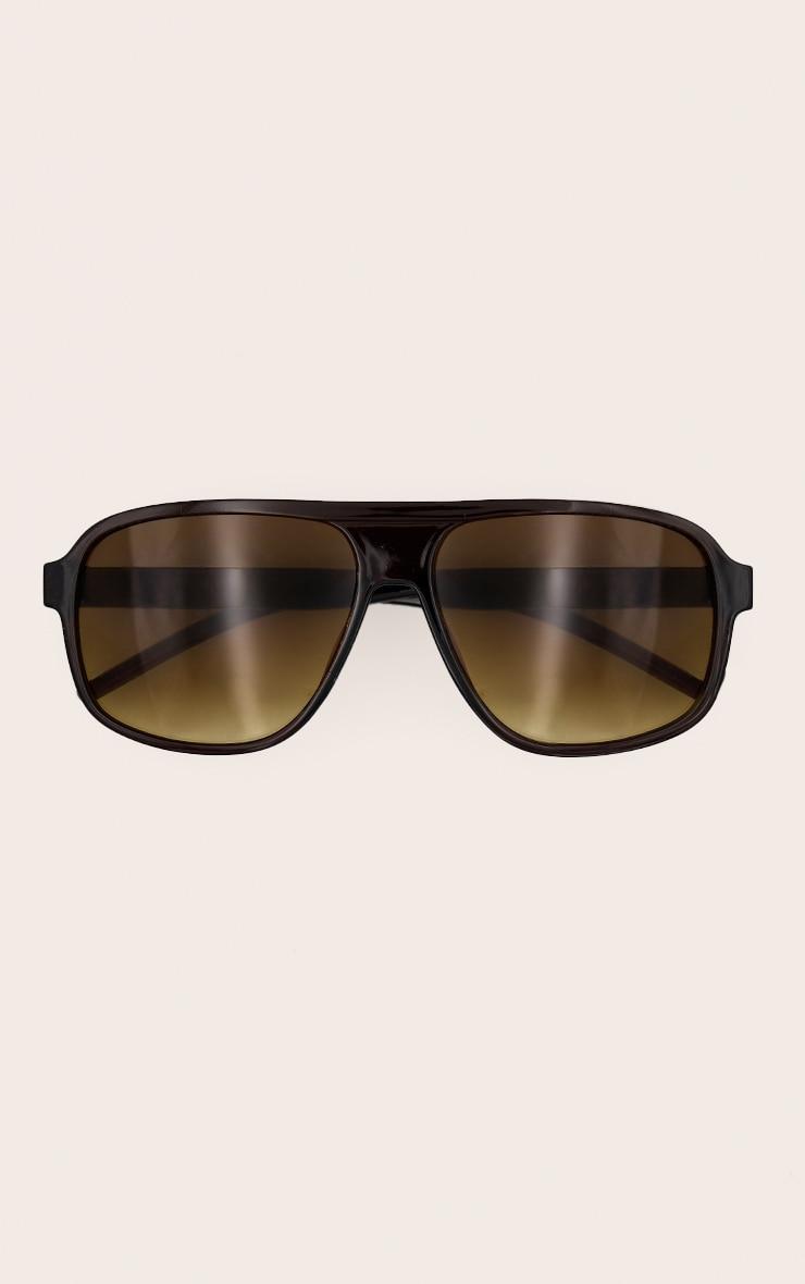 Chocolate Slim Aviator Sunglasses Product Image