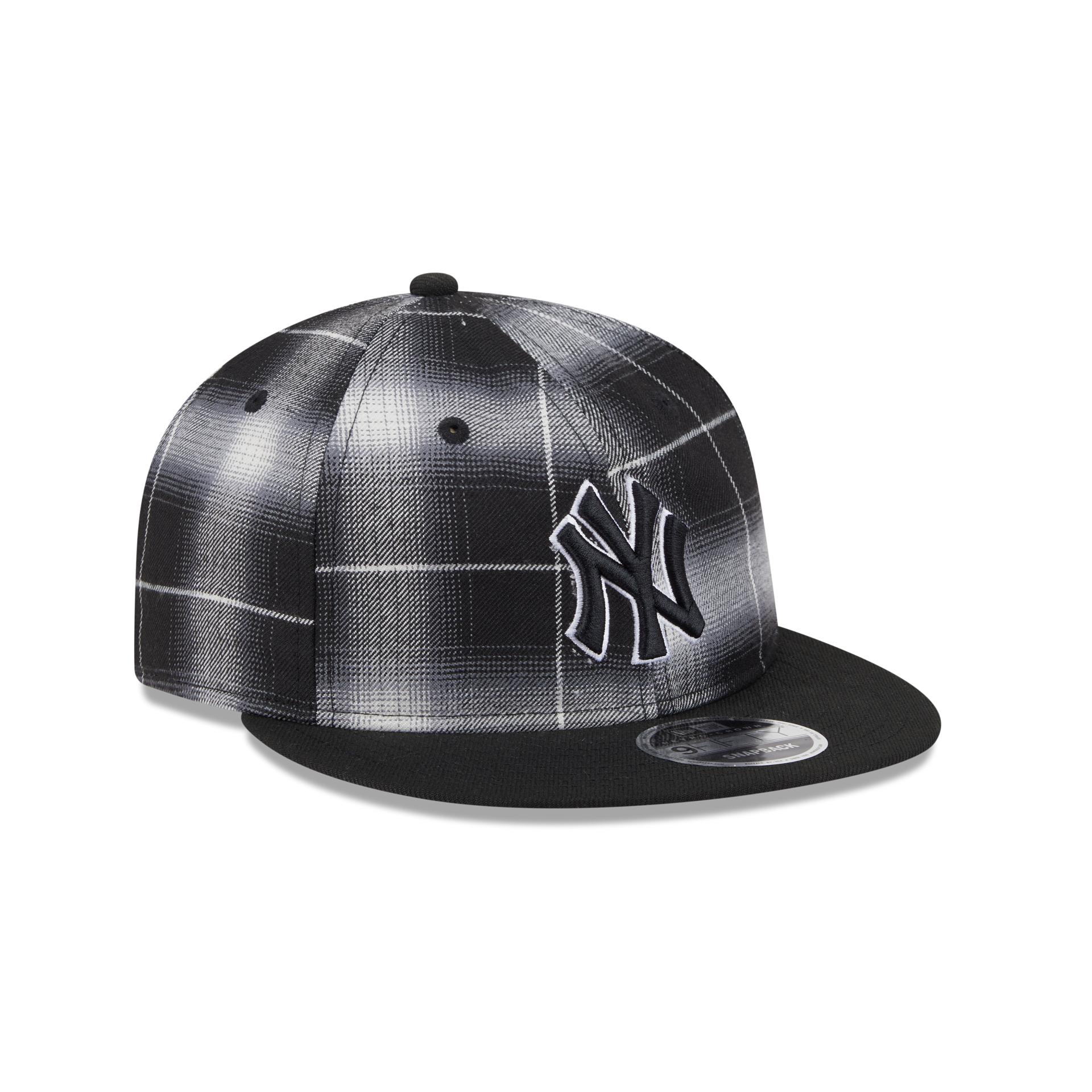 Los Angeles Dodgers Black and White Plaid Retro Crown 9FIFTY Snapback Hat Male Product Image