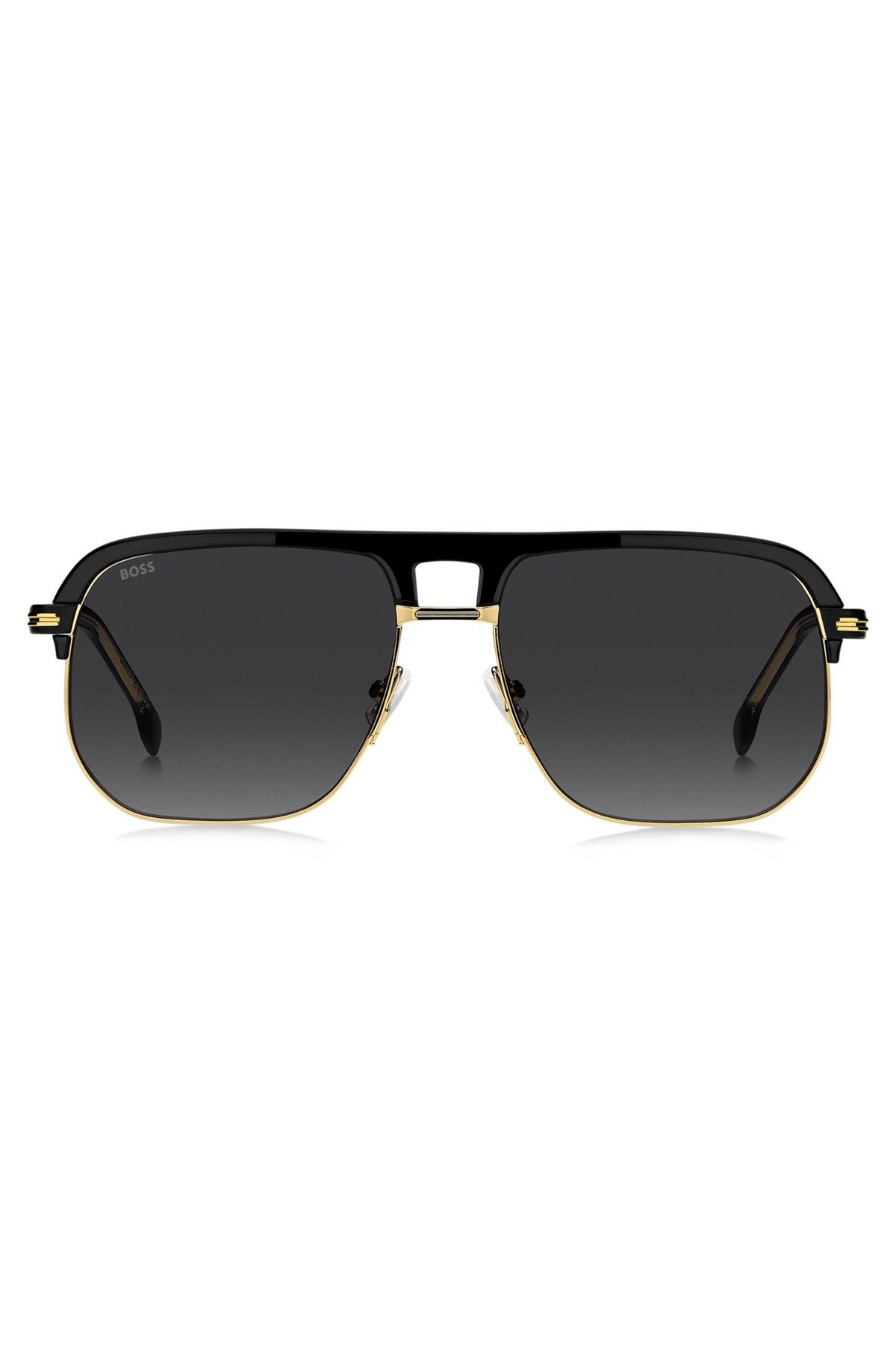 BOSS - Havana-acetate sunglasses with silver-tone trims Product Image