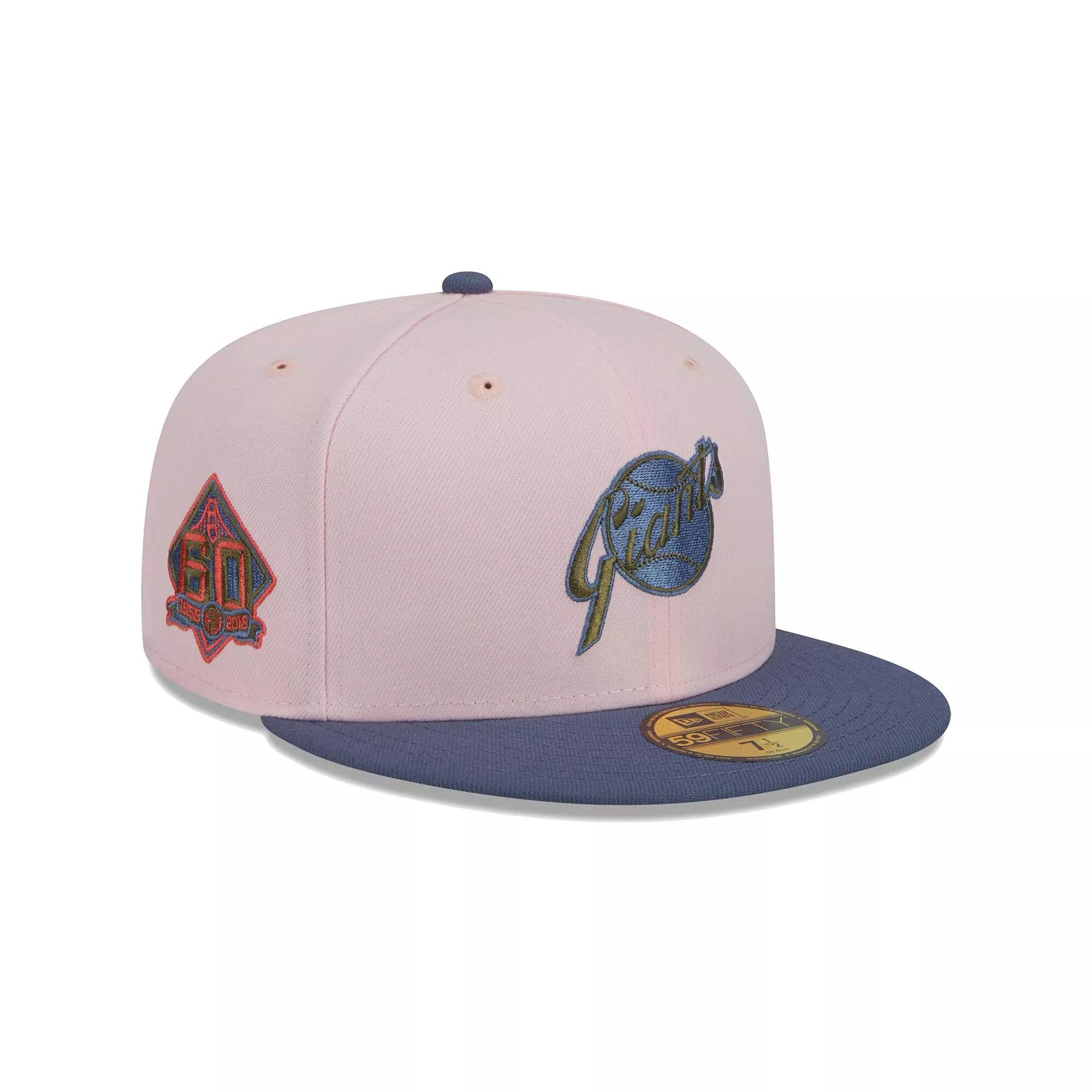 Men's New Era Pink/Blue San Francisco Giants  Olive Undervisor 59FIFTY Fitted Hat, Size: 7 7/8 Product Image