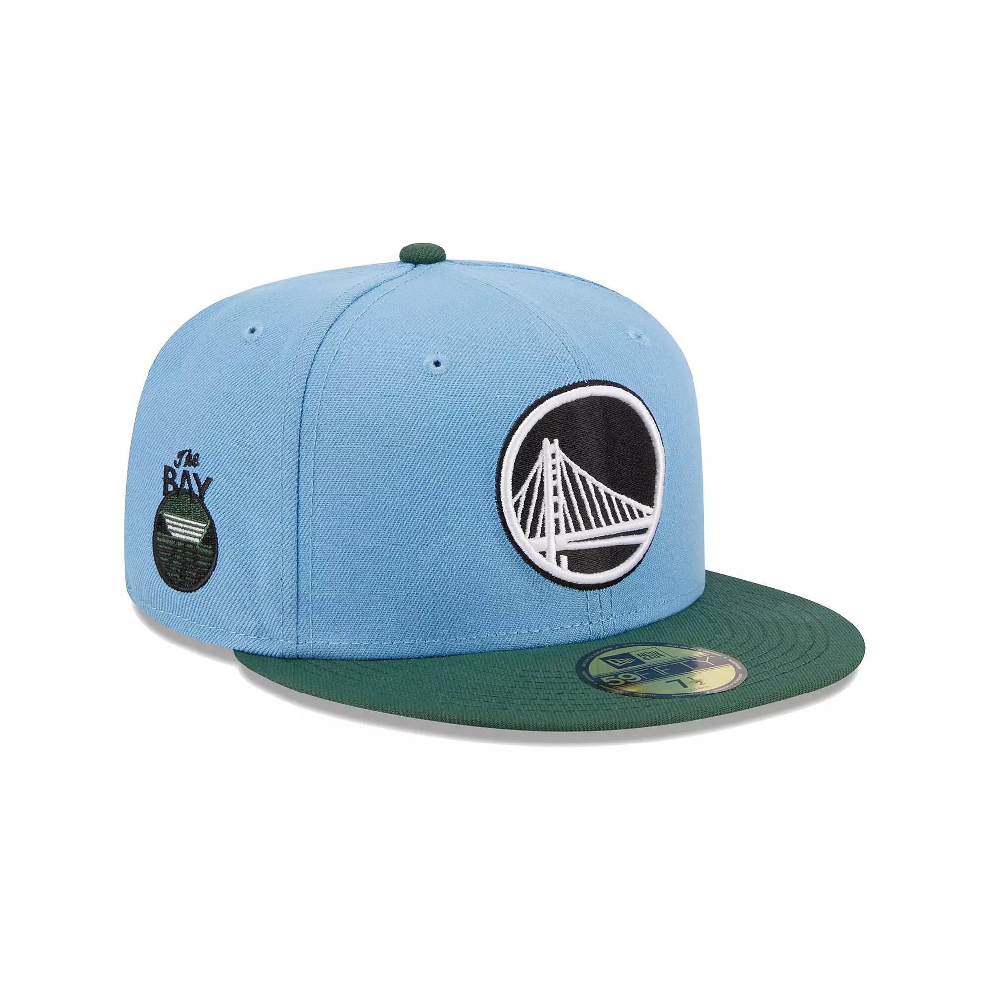 Men's New Era Light Blue/Green Golden State Warriors Two-Tone 59FIFTY Fitted Hat,  Product Image