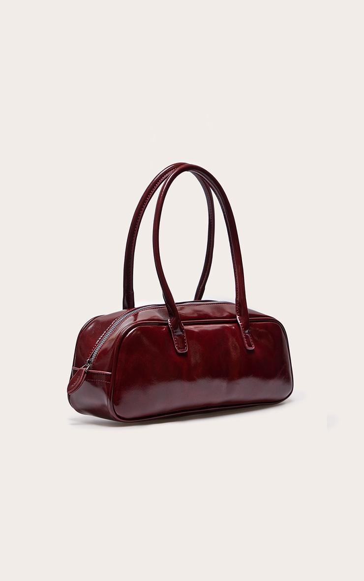 Burgundy Patent PU Baguette Shoulder Bag Product Image