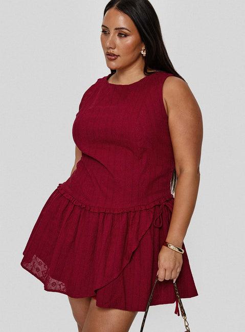 Cosie Mini Dress Red Curve Product Image
