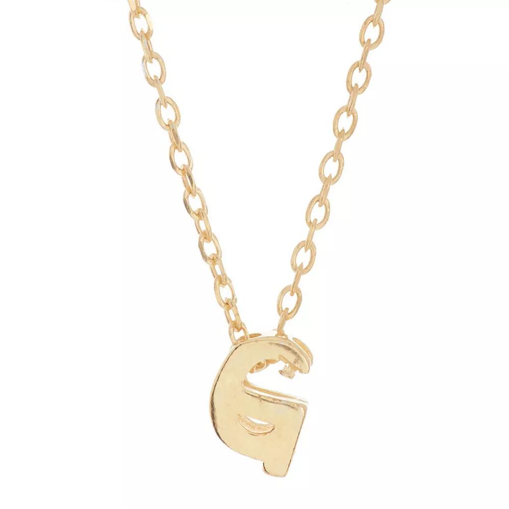 Adornia Mini Initial Pendant Necklace, Women's, Gold Tone H Product Image
