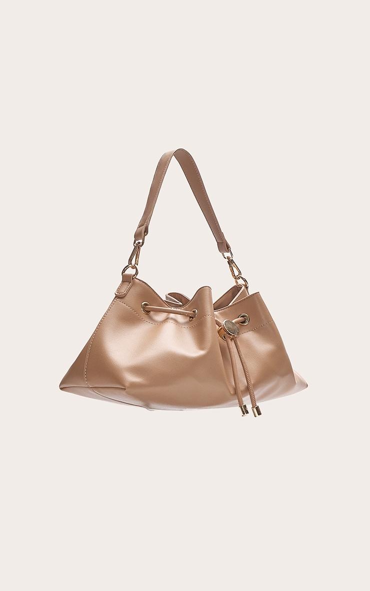 Tan Soft PU Drawstring Shoulder Bag Product Image